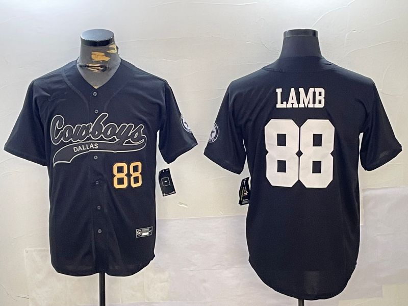 Men Dallas Cowboys 88 Lamb Black Joint Name 2024 Nike Limited NFL Jersey style 3